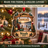 Personalized First Catch Dock Keepsake Acrylic Ornament — Size guide