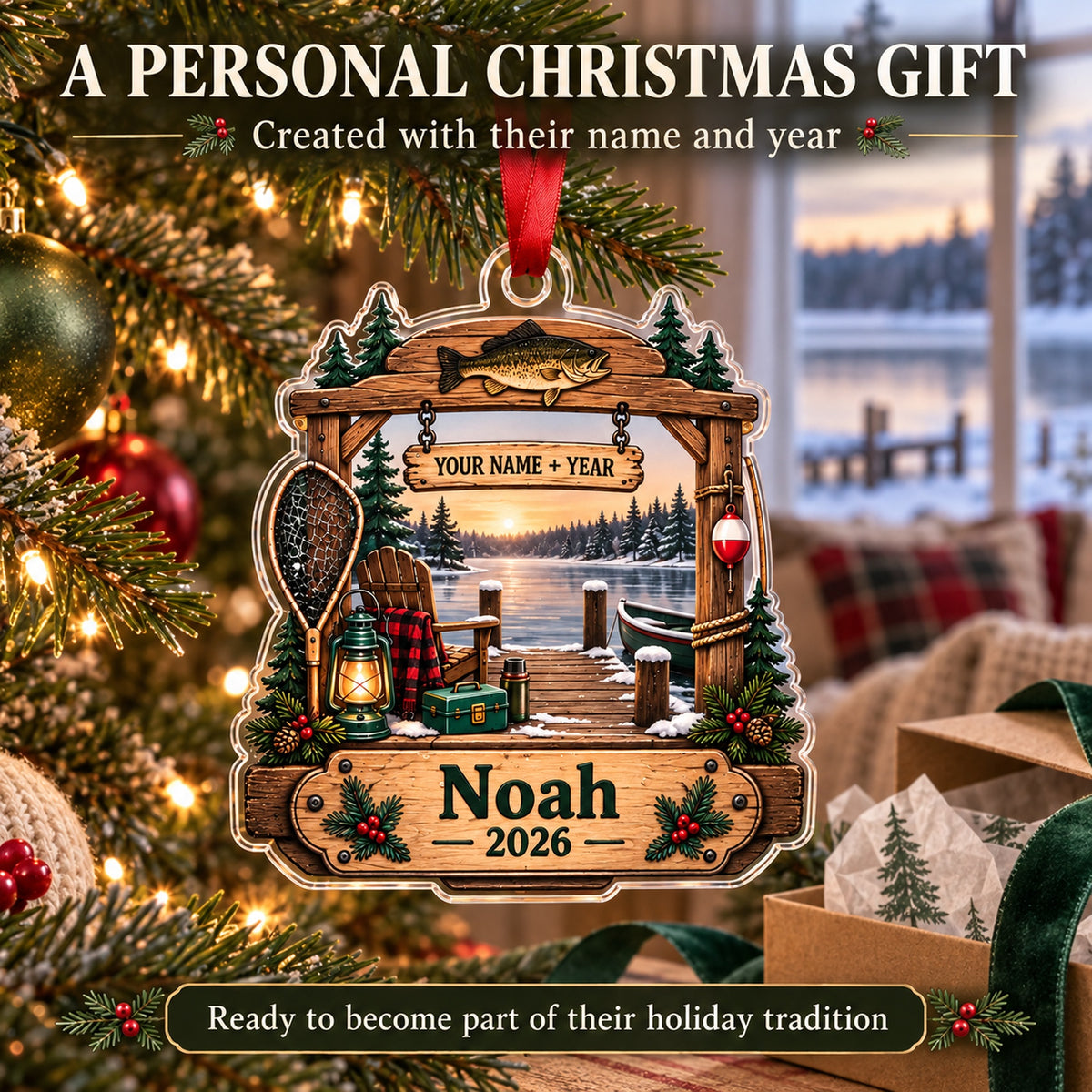 Personalized First Catch Dock Keepsake Acrylic Ornament — Gift inspiration