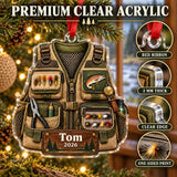 Personalized Trout River Fishing Vest Acrylic Ornament — Flat acrylic material