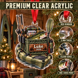 Personalized Kayak Fishing Crate Acrylic Ornament — Flat acrylic material