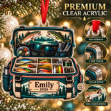 Personalized Lady Angler Tackle Bag Acrylic Ornament — Flat acrylic material