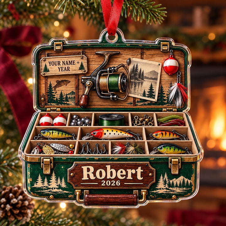Personalized Grandpas Lucky Lure Cabinet Acrylic Ornament — Main design