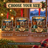Personalized Camp Coffee Morning Box Acrylic Ornament — Personalization example