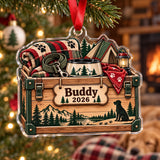 Personalized Camping Dog Gear Bin Acrylic Ornament — Main design