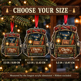 Personalized Hammock and Lantern Pack Acrylic Ornament — Personalization example