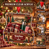 Personalized Cabin Weekend Trunk Acrylic Ornament — Flat acrylic material