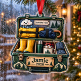 Personalized Rainy Camp Survival Kit Acrylic Ornament — Main design