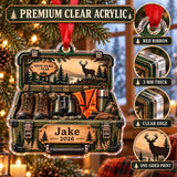 Personalized Deer Camp Gear Trunk Acrylic Ornament — Flat acrylic material