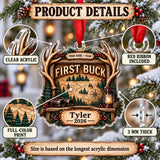 Personalized First Buck Milestone Plaque Acrylic Ornament — How to order