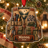 Personalized Turkey Hunter Vest Acrylic Ornament — Main design