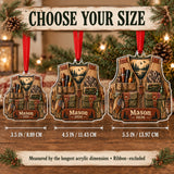 Personalized Turkey Hunter Vest Acrylic Ornament — Personalization example
