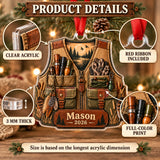 Personalized Turkey Hunter Vest Acrylic Ornament — How to order