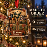 Personalized Turkey Hunter Vest Acrylic Ornament — Production and delivery