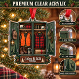 Personalized Father and Son Deer Camp Locker Acrylic Ornament — Flat acrylic material
