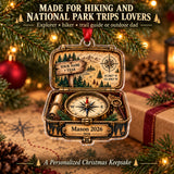 Personalized Trail Sign Compass Box Acrylic Ornament — Size guide