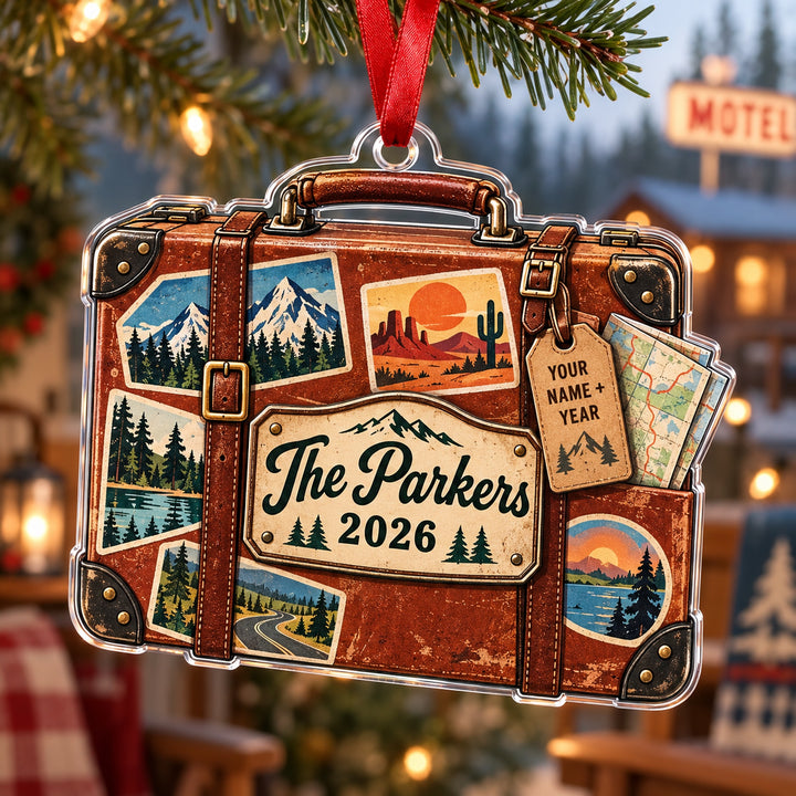 Personalized National Park Road Trip Case Acrylic Ornament — Main design