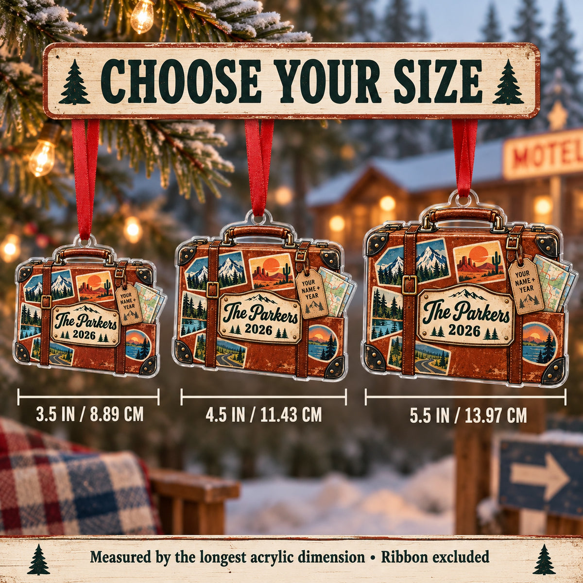 Personalized National Park Road Trip Case Acrylic Ornament — Personalization example