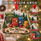 Personalized Family Trail Daypack Acrylic Ornament — Flat acrylic material