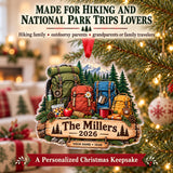 Personalized Family Trail Daypack Acrylic Ornament — Size guide