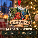 Personalized Family Trail Daypack Acrylic Ornament — Production and delivery