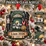 Personalized First Summit Medal Pack Acrylic Ornament — Flat acrylic material