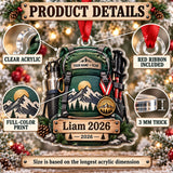 Personalized First Summit Medal Pack Acrylic Ornament — How to order