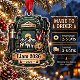 Personalized First Summit Medal Pack Acrylic Ornament — Production and delivery