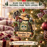 Personalized Grandma Trail Boss Tote Acrylic Ornament — Size guide
