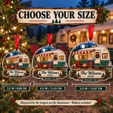 Personalized Vintage Travel Trailer Acrylic Ornament — Personalization example
