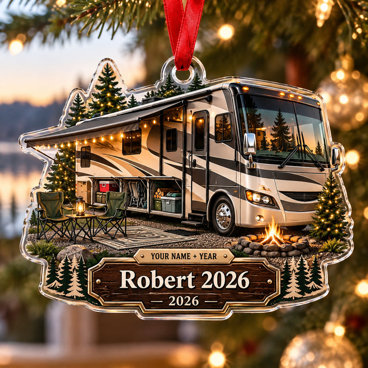 Personalized Class A Motorhome Acrylic Ornament — Main design