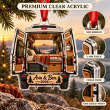Personalized Camper Van Adventure Acrylic Ornament — Flat acrylic material