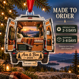 Personalized Camper Van Adventure Acrylic Ornament — Production and delivery