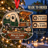 Personalized Teardrop Trailer Escape Acrylic Ornament — Production and delivery