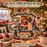 Personalized RV Dog Navigator Acrylic Ornament — Size guide