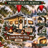 Personalized First Christmas in Our RV Acrylic Ornament — Flat acrylic material