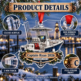 Personalized Center Console Captain Acrylic Ornament — How to order