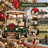 Personalized Christmas Golf Cart Acrylic Ornament — Flat acrylic material