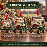 Personalized Christmas Golf Cart Acrylic Ornament — Personalization example