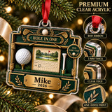 Personalized Hole in One Display Case Acrylic Ornament — Flat acrylic material