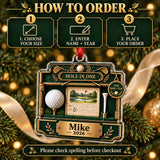 Personalized Hole in One Display Case Acrylic Ornament — Product details