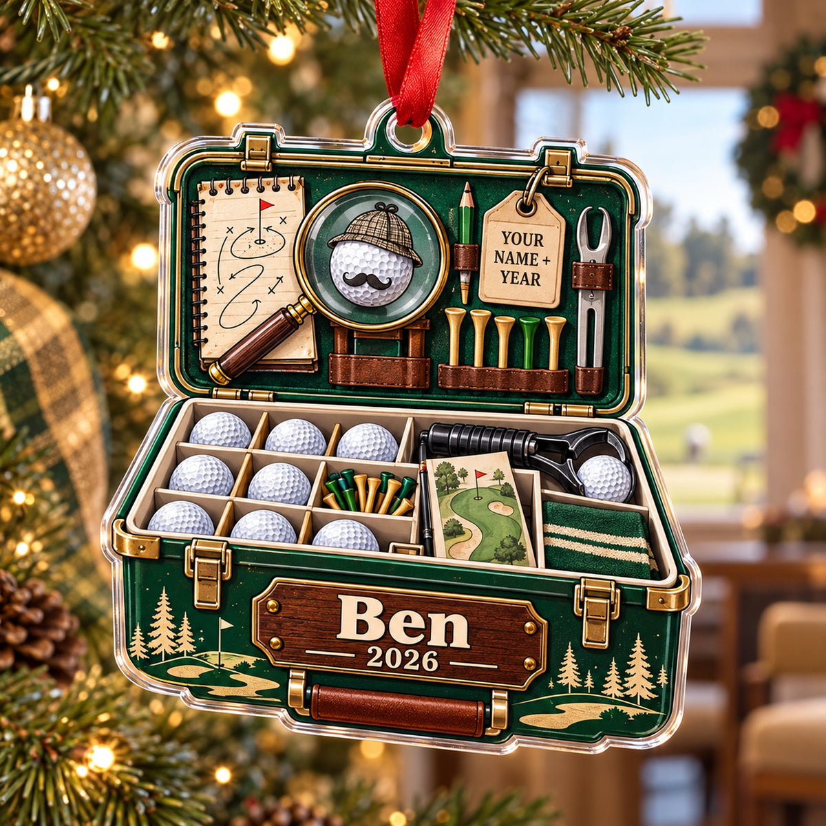 Personalized Lost Ball Detective Kit Acrylic Ornament — Main design