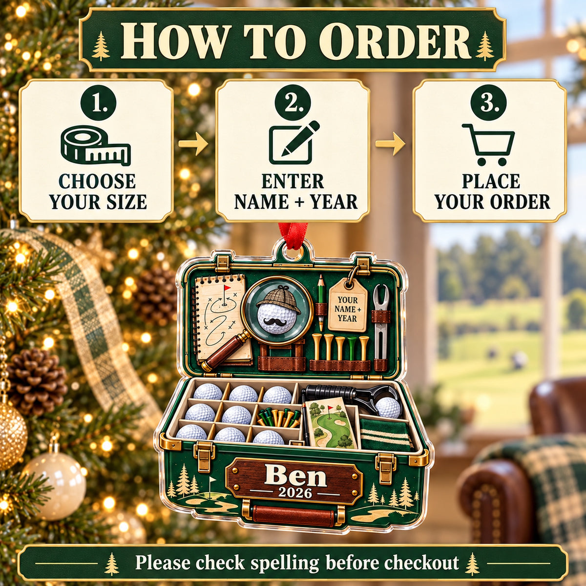Personalized Lost Ball Detective Kit Acrylic Ornament — Product details