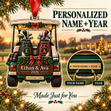 Personalized Golf Couple Cart Acrylic Ornament — Personalization guide