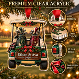 Personalized Golf Couple Cart Acrylic Ornament — Flat acrylic material