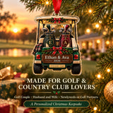Personalized Golf Couple Cart Acrylic Ornament — Size guide