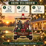 Personalized Golf Couple Cart Acrylic Ornament — Product details