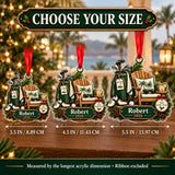 Personalized Retirement Tee Time Acrylic Ornament — Personalization example