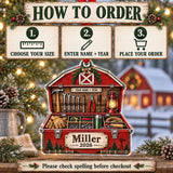 Personalized Red Barn Tool Chest Acrylic Ornament — Product details