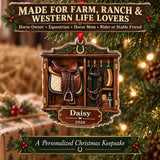 Personalized Horse Saddle Tack Room Acrylic Ornament — Size guide