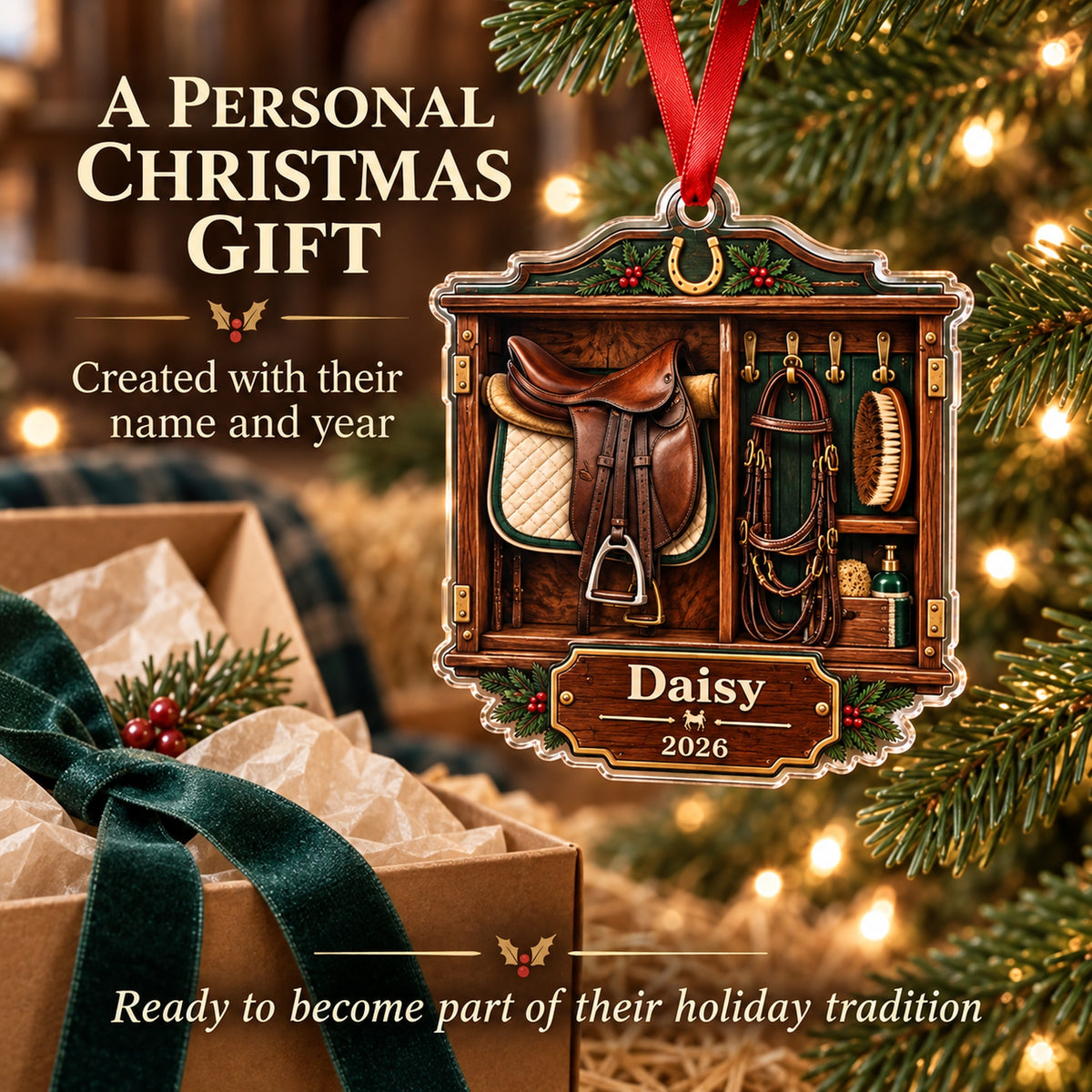 Personalized Horse Saddle Tack Room Acrylic Ornament — Gift inspiration